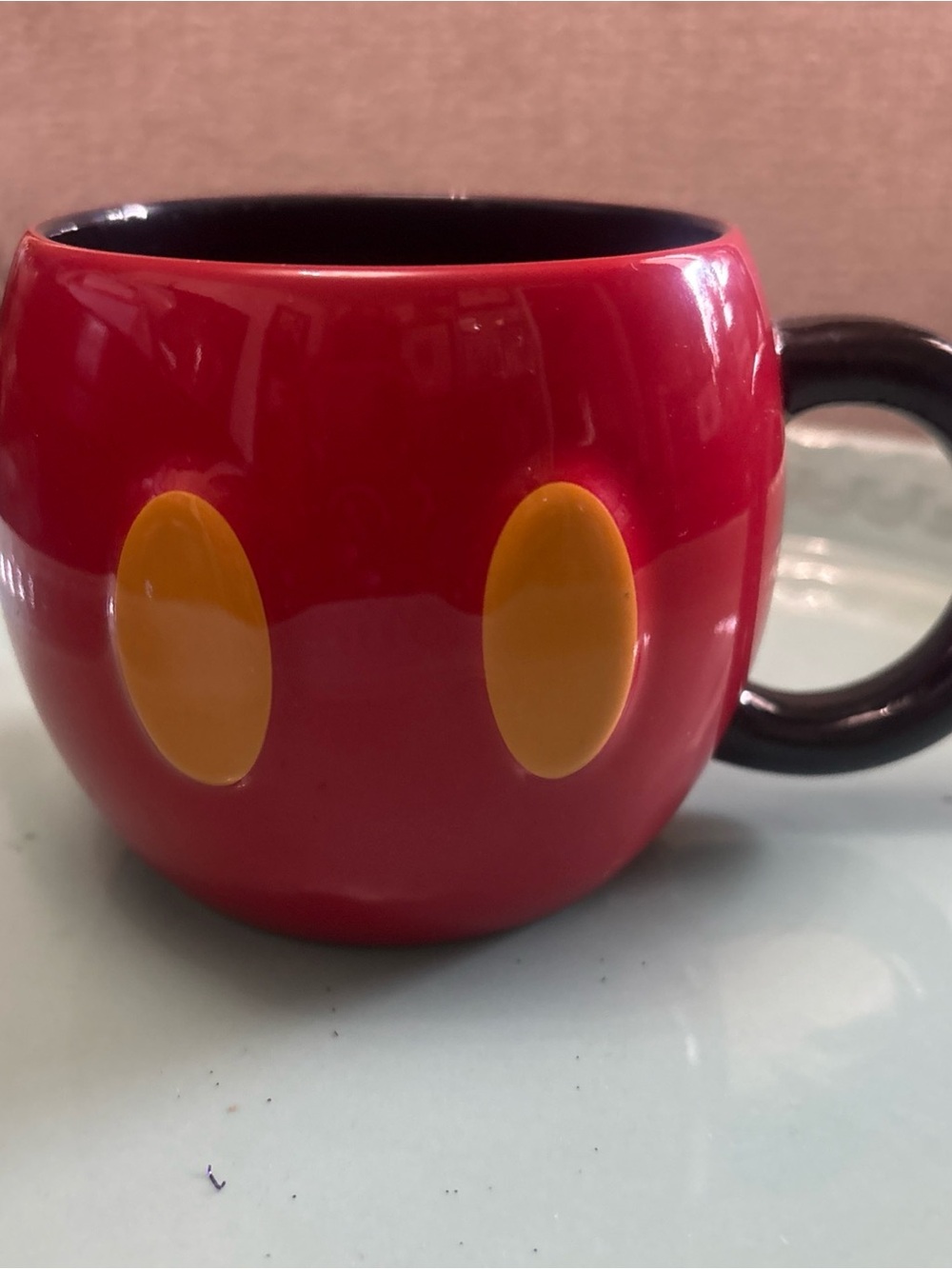 Disney Store Mickey Mouse Red Pants Yellow Buttons Mug 12oz